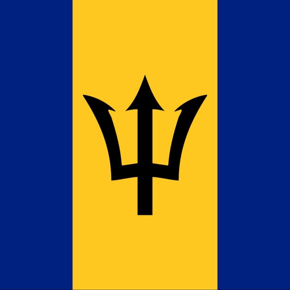 Barbados flag bead bracelet, handmade, adjustable length - Picture 5 of 7